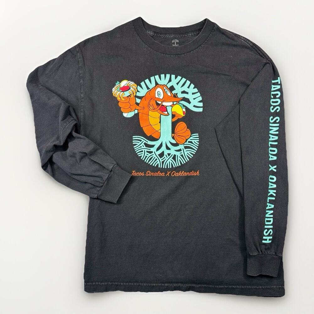 Oaklandish Tacos Sinaloa Long Sleeve Graphic Tee Black Small 0994